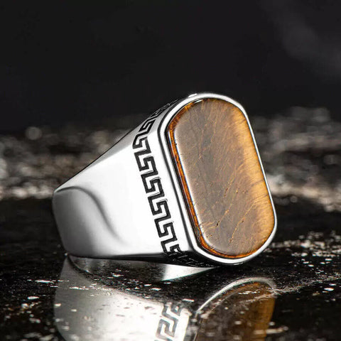MODERN MOTIF BLACK ONYX RING
