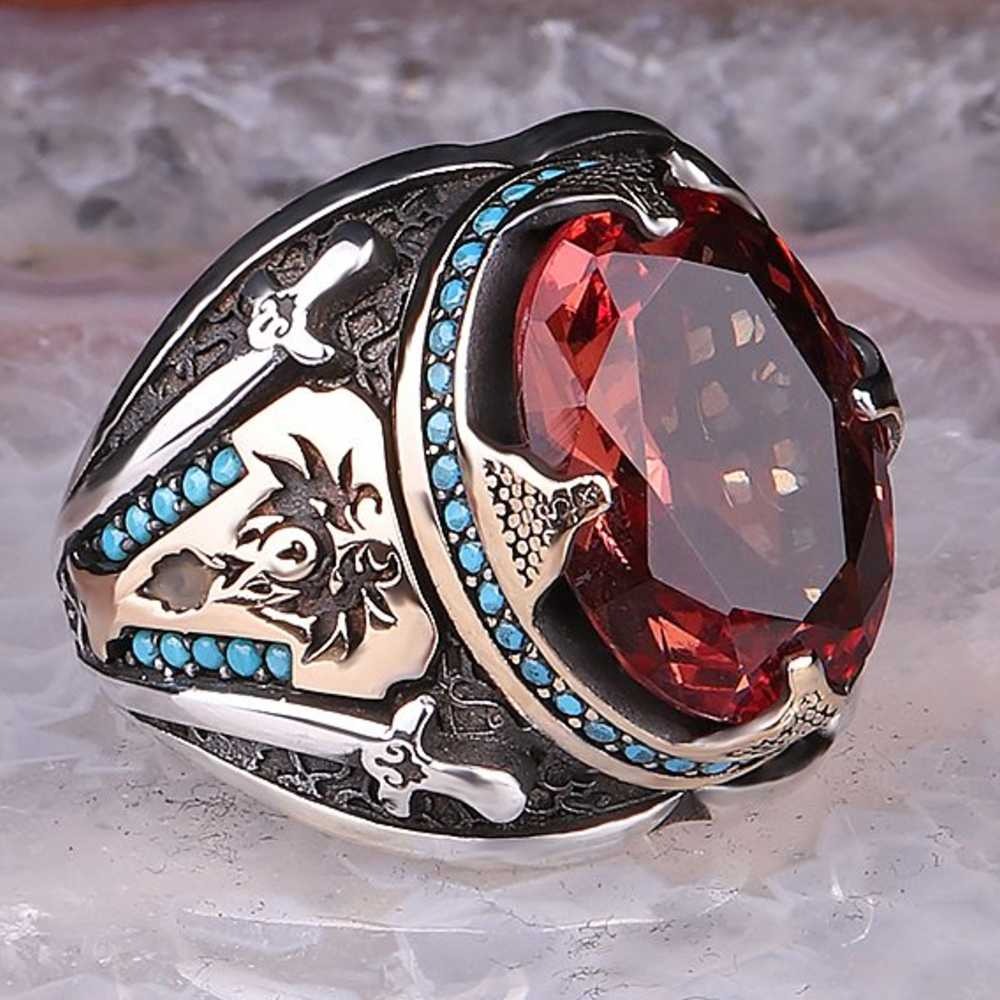 Sword Style Color Changing Zultanite Silver Mens Ring