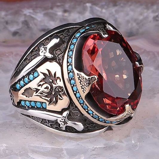 Sword Style Color Changing Zultanite Silver Mens Ring