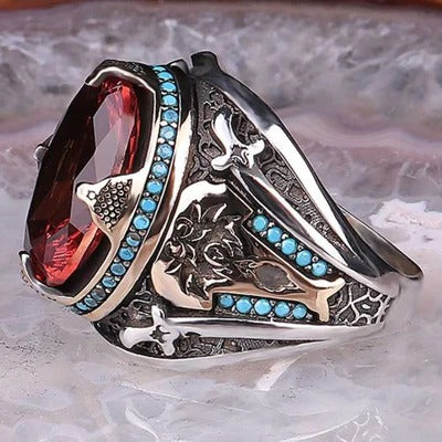 Sword Style Color Changing Zultanite 925 Sterling Silver Mens Ring